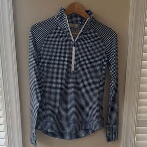 Vineyard Vines Navy Gingham Long Sleeve Top
